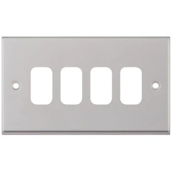 Selectric 7M-Pro GRID360 Satin Chrome 4 Gang Faceplate