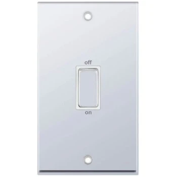 Selectric 7M-Pro Polished Chrome 2 Gang 45A DP Switch with White Insert