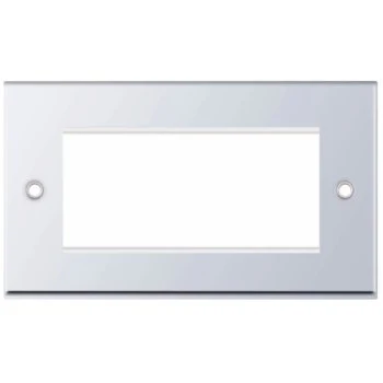 Selectric 7M-Pro Polished Chrome 2 Gang Euro Plate with Quad Aperture