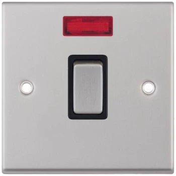 Selectric 7M-Pro Satin Chrome 1 Gang 20A DP Switch with Neon and Black Insert