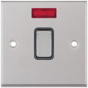 Selectric 7M-Pro Satin Chrome 1 Gang 20A DP Switch with Neon and Grey Insert