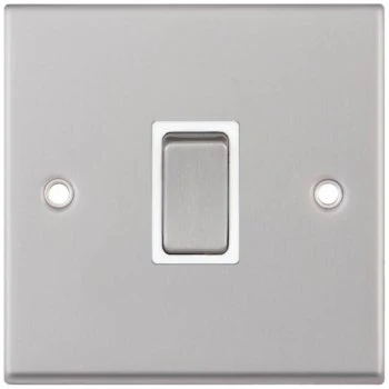 Selectric 7M-Pro Satin Chrome 1 Gang 20A DP Switch with White Insert