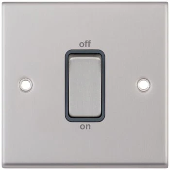 Selectric 7M-Pro Satin Chrome 1 Gang 45A DP Switch with Grey Insert