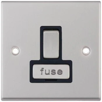 Selectric 7M-Pro Satin Chrome 13A DP Switched Fused Connection Unit with Black Insert
