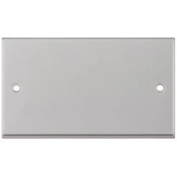 Selectric 7M-Pro Satin Chrome 2 Gang Blank Plate