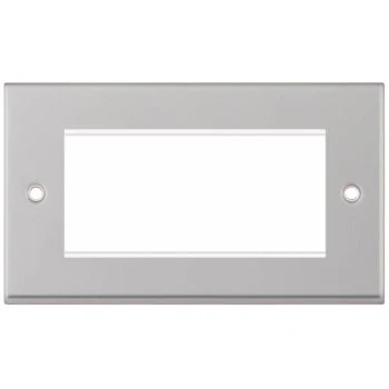 Selectric 7M-Pro Satin Chrome 2 Gang Euro Plate with Quad Aperture