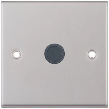 Selectric 7M-Pro Satin Chrome 20A Centre Entry Flex Outlet with Grey Insert