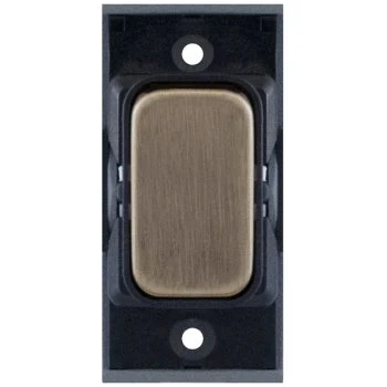 Selectric GRID360 Antique Brass 10A Intermediate Switch Module with Black Insert