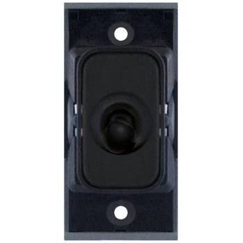 Selectric GRID360 Matt Black 10A Intermediate Toggle Switch Module with Black Insert