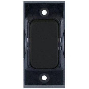 Selectric GRID360 Matt Black 20A 1 Way Switch Module with Black Insert