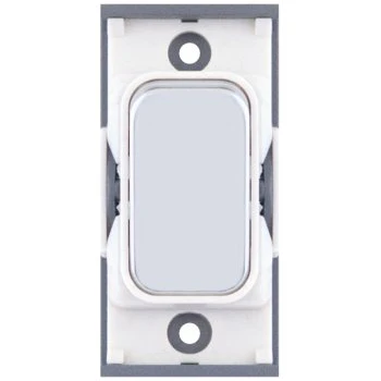 Selectric GRID360 Polished Chrome 20A 2 Way Switch Module with White Insert