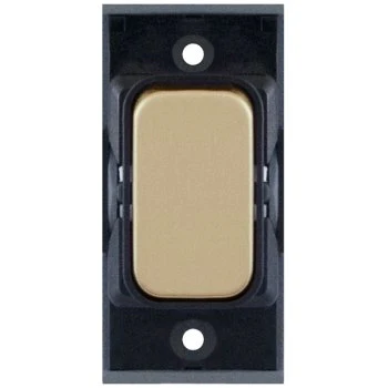 Selectric GRID360 Satin Brass 20A 2 Way Switch Module with Black Insert