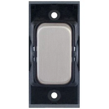 Selectric GRID360 Satin Chrome 10A 1 Way Switch Module with Black Insert