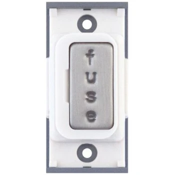 Selectric GRID360 Satin Chrome 13A Fused Connection Unit Module with White Insert