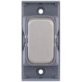 Selectric GRID360 Satin Chrome 20A 1 Way Switch Module with Grey Insert