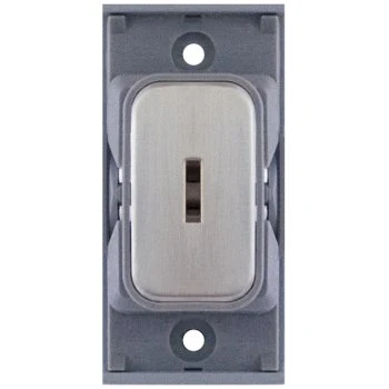 Selectric GRID360 Satin Chrome 20A DP 1 Way Keyswitch Module with Grey Insert