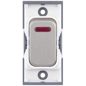 Selectric GRID360 Satin Chrome 20A DP Switch Module with Neon and White Insert