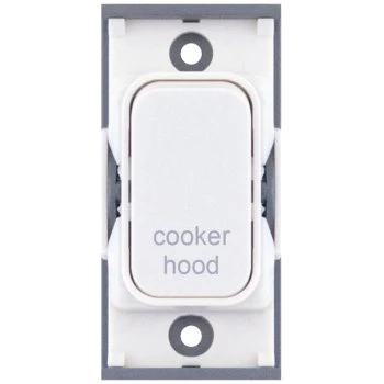 Selectric GRID360 White 20A DP Switch Module Marked ‘cooker hood’ with White Insert
