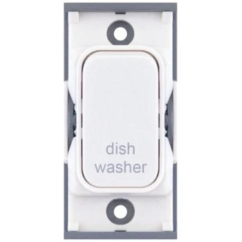Selectric GRID360 White 20A DP Switch Module Marked ‘dish washer’ with White Insert