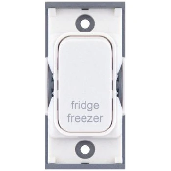 Selectric GRID360 White 20A DP Switch Module Marked ‘fridge freezer’ with White Insert