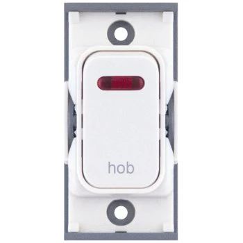 Selectric GRID360 White 20A DP Switch Module Marked ‘hob’ with Neon and White Insert