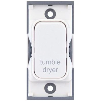 Selectric GRID360 White 20A DP Switch Module Marked ‘tumble dryer’ with White Insert