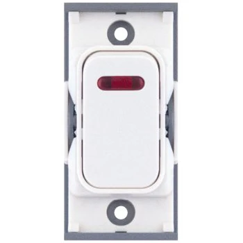 Selectric GRID360 White 20A DP Switch Module with Neon and White Insert