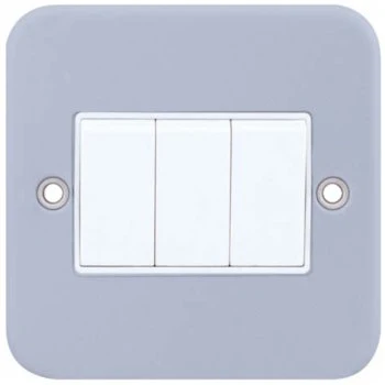 Selectric Metal Clad 3 Gang 10A 2 Way Switch