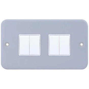 Selectric Metal Clad 4 Gang 10A 2 Way Switch