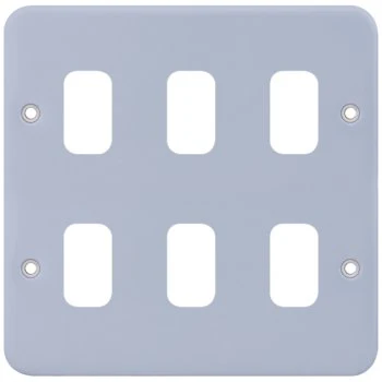 Selectric Metal Clad GRID360 6 Gang Faceplate