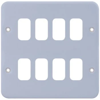 Selectric Metal Clad GRID360 8 Gang Faceplate