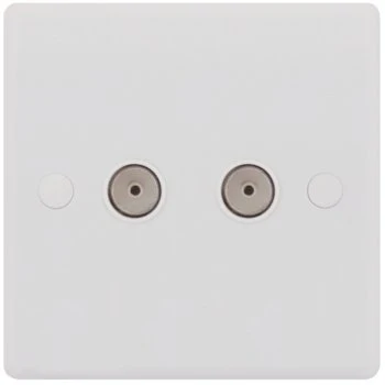 Selectric Smooth 2 Gang TV/FM Socket