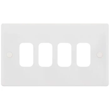 Selectric Smooth GRID360 4 Gang Faceplate