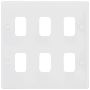Selectric Smooth GRID360 6 Gang Faceplate