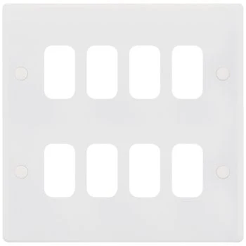Selectric Smooth GRID360 8 Gang Faceplate