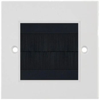 Selectric Square 1 Gang Brush Plate with Black Brush