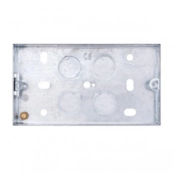 Selectric Square 2 Gang 35mm Galvanised Steel Back Box - DISCONTINUED