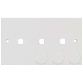 Selectric Square 2 Gang Triple Aperture Dimmer Plate with Matching Knobs