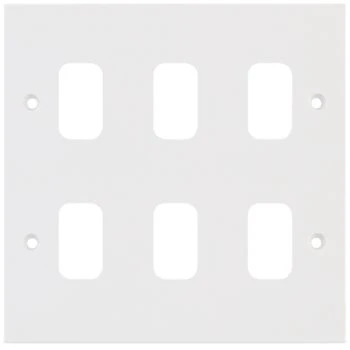 Selectric Square GRID360 6 Gang Faceplate