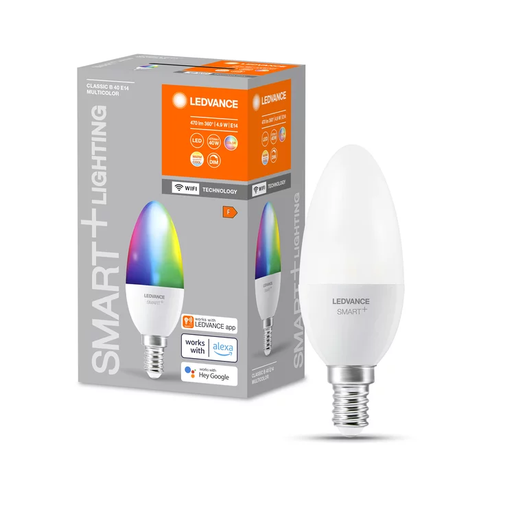 SMART WIFI B40 4,9W 230V RGBW FR E14 SINGLE PACK