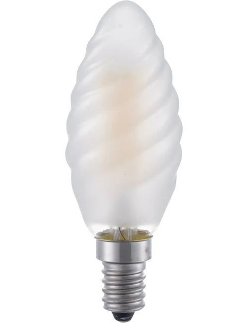 SPL LED E14 Filament Twisted Candle C35x100mm 230V 320Lm 4W 2500K 925 360° AC Frosted Dimmable 2500K Dimmable - LF023810301