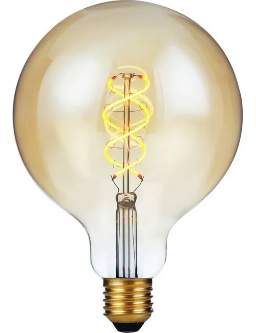 SPL LED E27 Filament Flex DH Globe G125x180mm 230V 460Lm 5W 2200K 822 360° AC Gold 3 Step Dimmable 2200K Dimmable - LX032725505