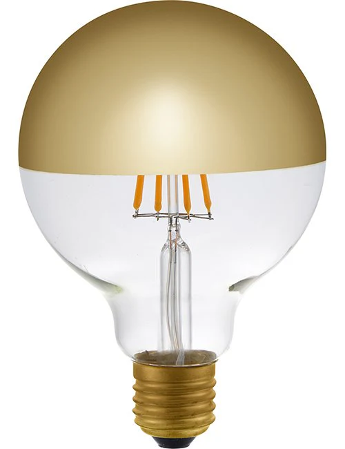 SPL LED E27 Filament Globe Top Mirror G95x135mm 230V 350Lm 6.5W 2500K 825 360° AC Gold Dimmable 2500K Dimmable - LX023880822