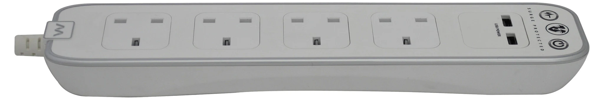 BG SRGU41PW 13A 1M 4 Gang SURGE EXTENSION LEAD And 2 X USB Polished White - DISCONTINUED