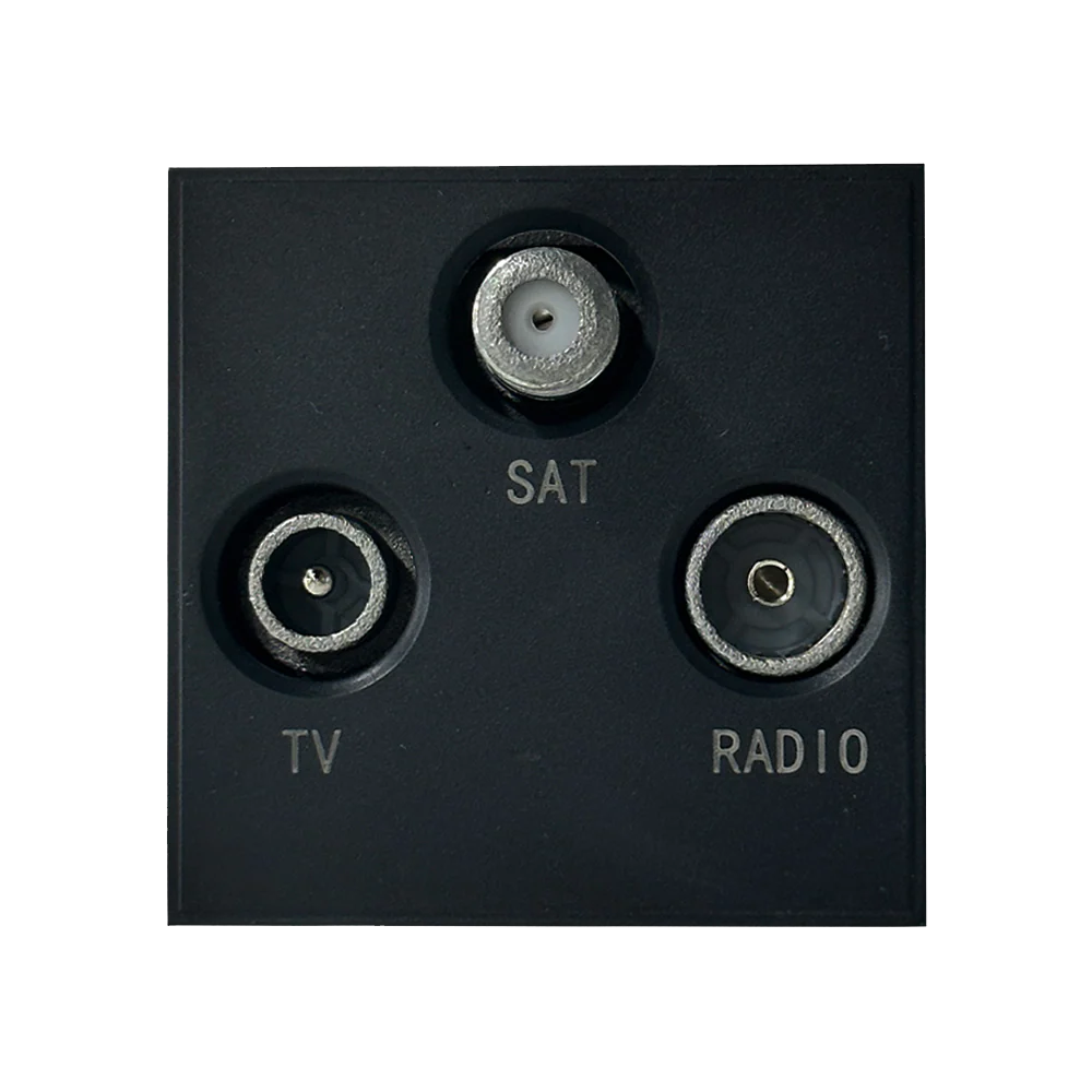 Caradok Satellite + Radio + TV Outlet 50x50, Black