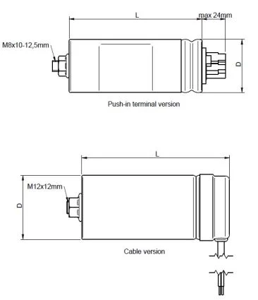 CA25MFD-L450 450v 25MFD Capacitor Stud Fixing - Image 2