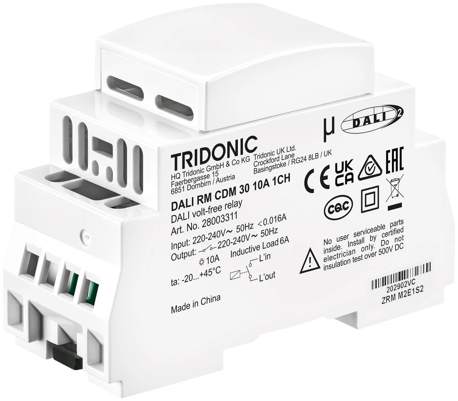 Tridonic DALI RM CDM 30 10A 1CH 28003311