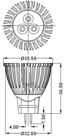 Sera MR11-45-4500 – (4500K) - 12v 3w LED 4500k GU4 35mm Dimmable - Image 2