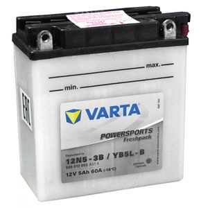 VARTA YB5L-B POWERSPORTS FRESHPACK MOTORCYCLE BATTERY 505 012 003 (12N5-3B)
