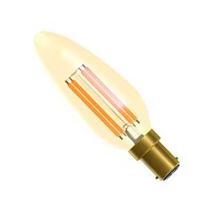 Vintage LED Candle 240v 4w B15d Dimmable Amber - BELL - 01452